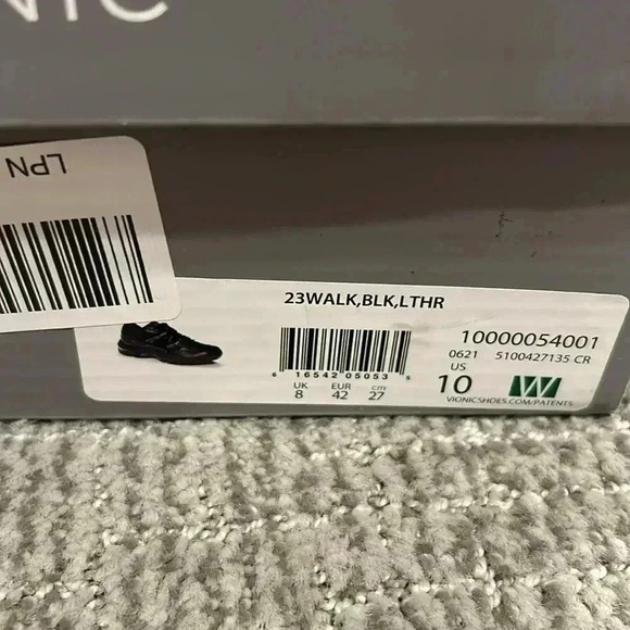 Vionic Women's 23Walk Black Leather 10 Wide - Picture 4 of 7